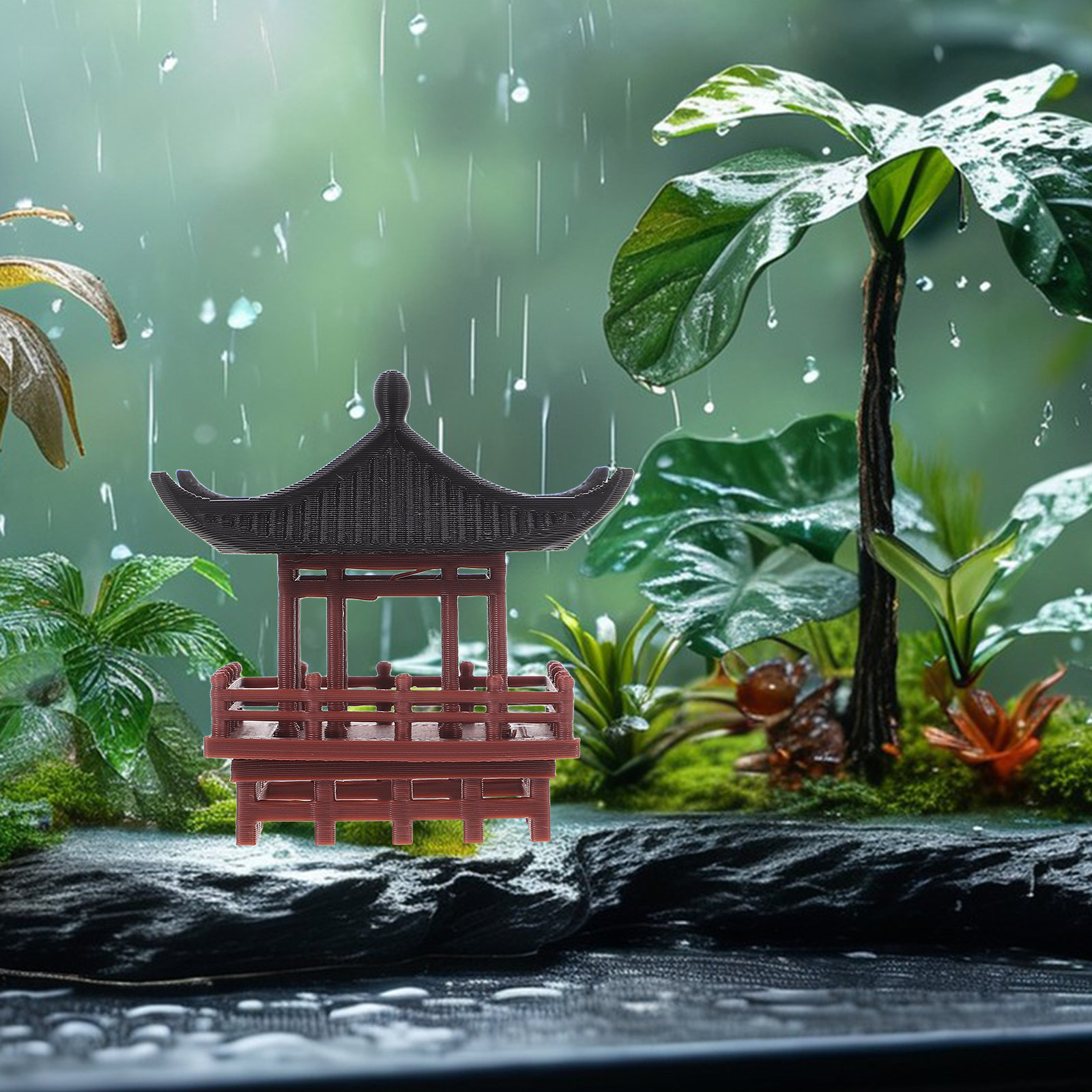 Miniature Chinese Pavilion Orn - Bonsai Garden Landscape Design review and price