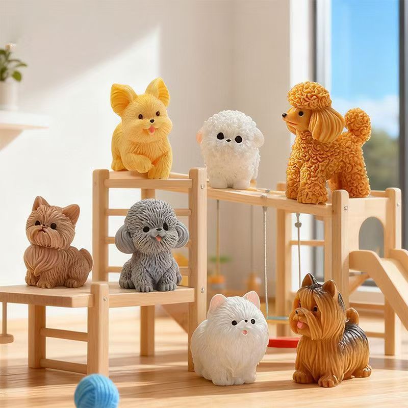 Cute Teddy Poodle Puppy Small  - Bonsai Garden Art review and price