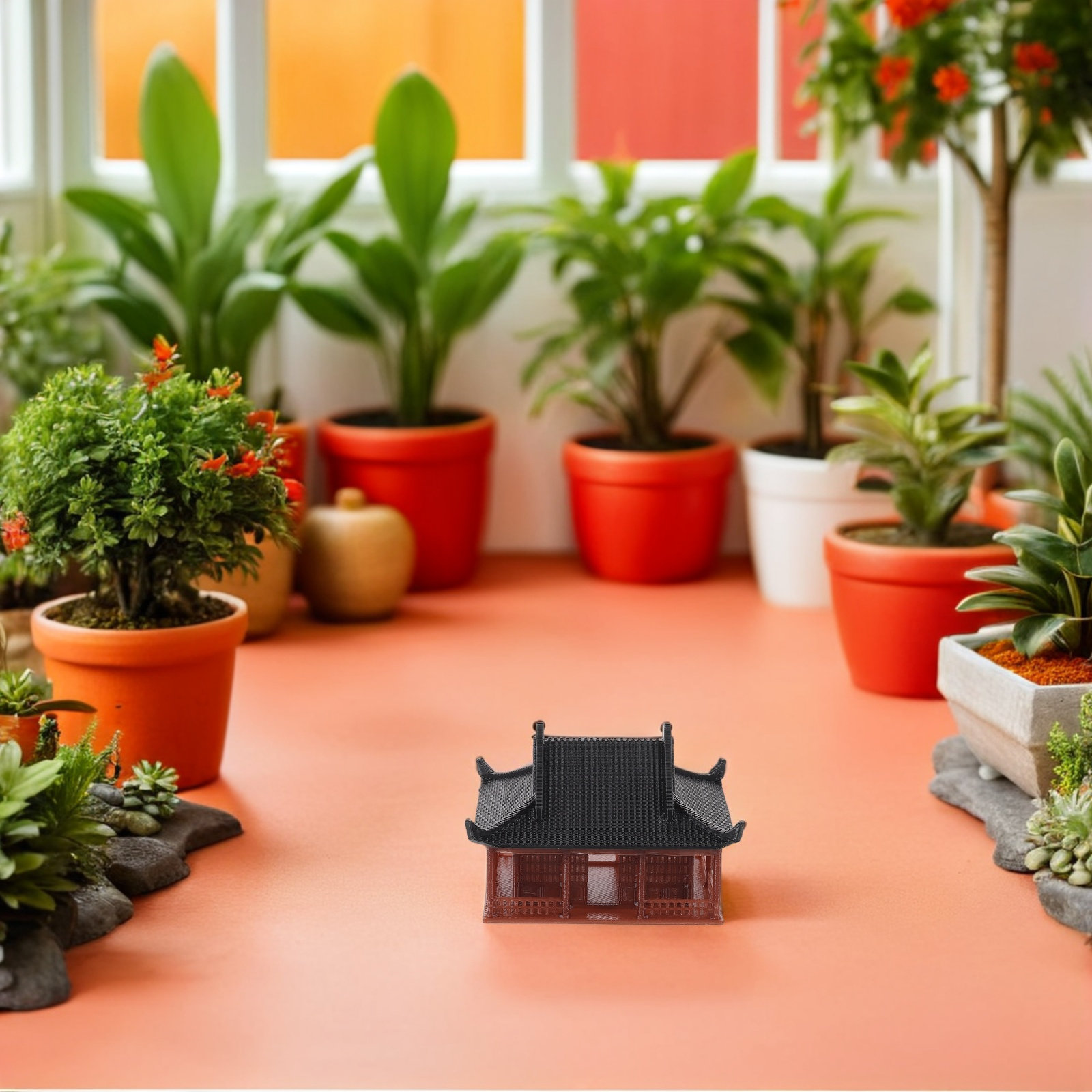 Mini Pavilion Statue Layered D - Bonsai Garden Landscape Design review and price