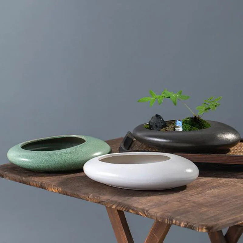 Coarse Pottery Bonsai Vase Gre - Bonsai Garden Art review and price