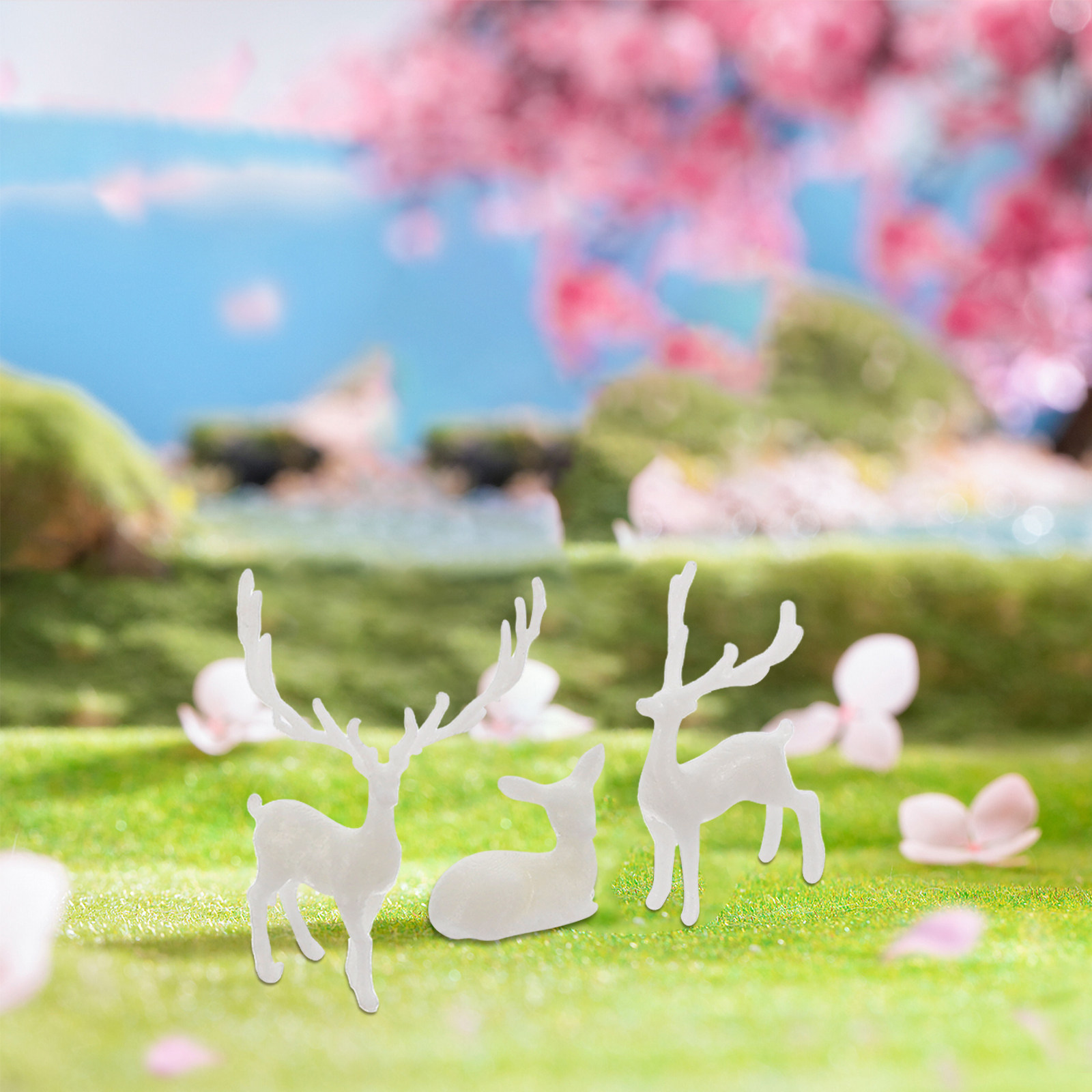 3Pcs Lifelike Resin Elk Statue - Bonsai Garden Landscape Design review and price